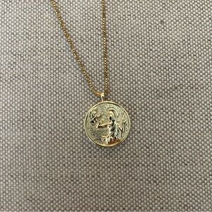 Gold Athena Goddess Pendant Necklace